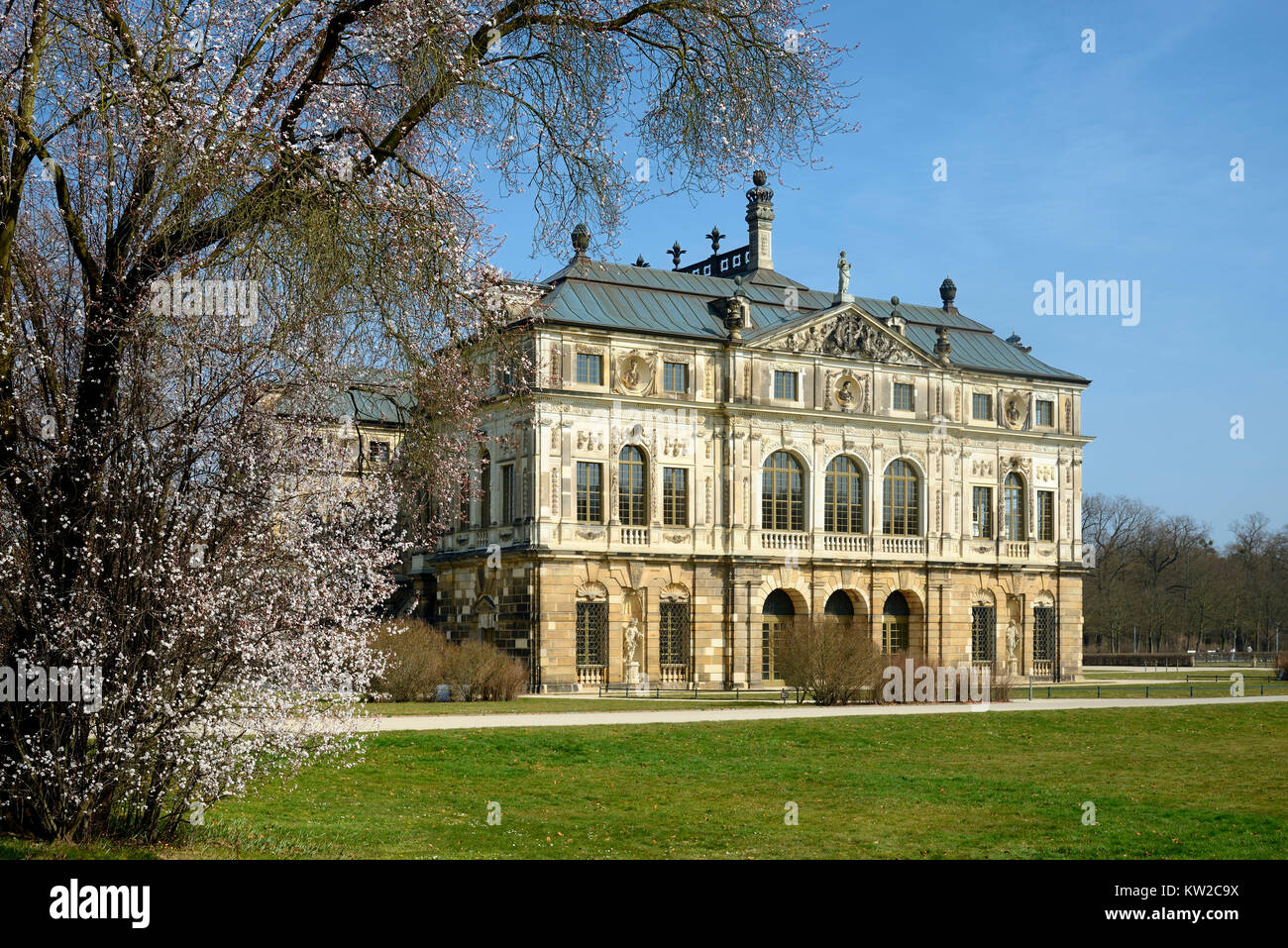 Dresden, palace in the big garden, Palais im Großer Garten Stock Photo