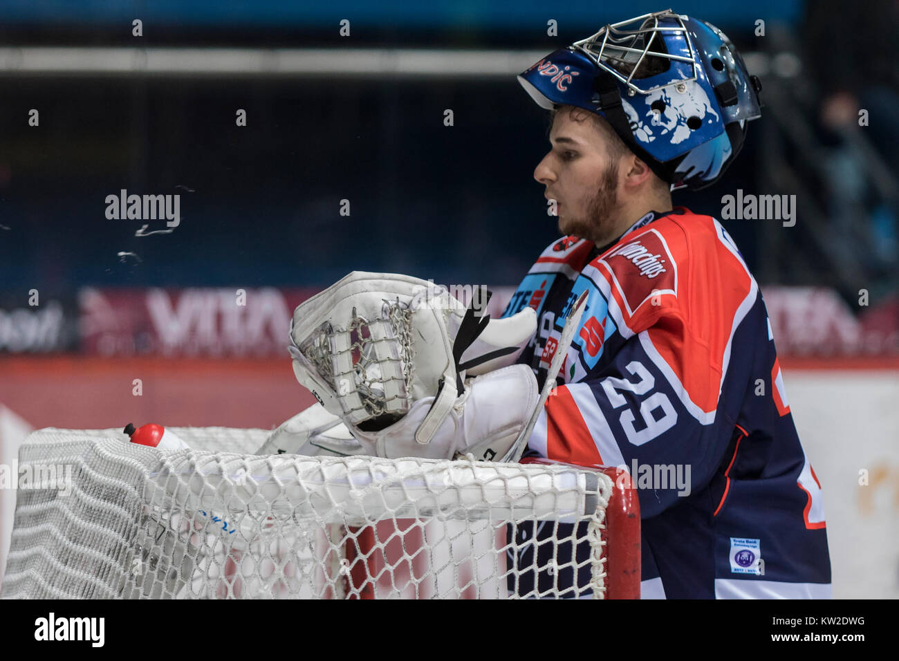 ZAGREB, CROATIA - DECEMBER 28, 2017: EBEL ice hockey league match Stock