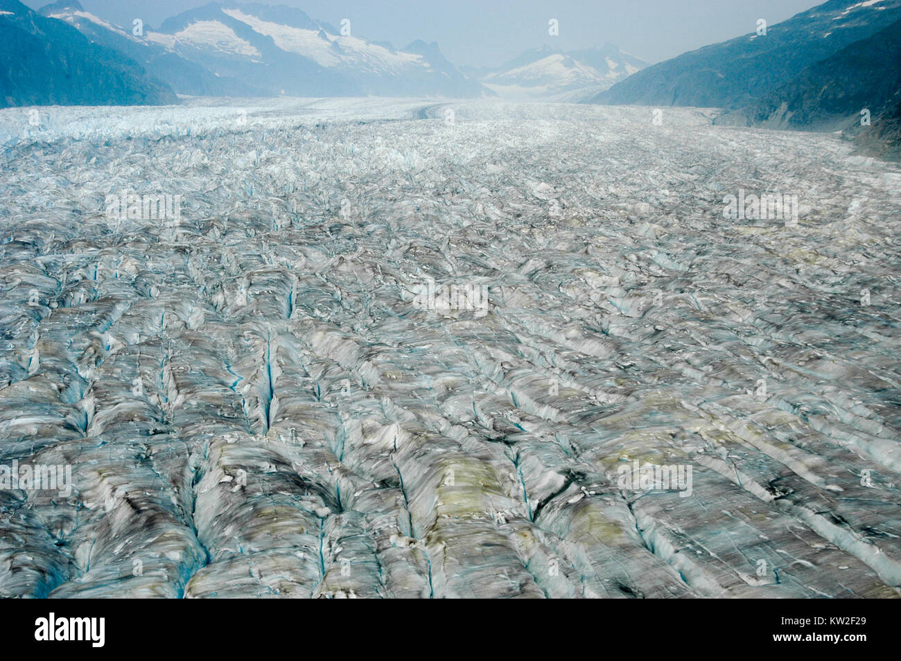 Hubbard Glacier located in eastern Alaska and part of Yukon, Canada, and named after Gardiner Hubbard. Stock Photo