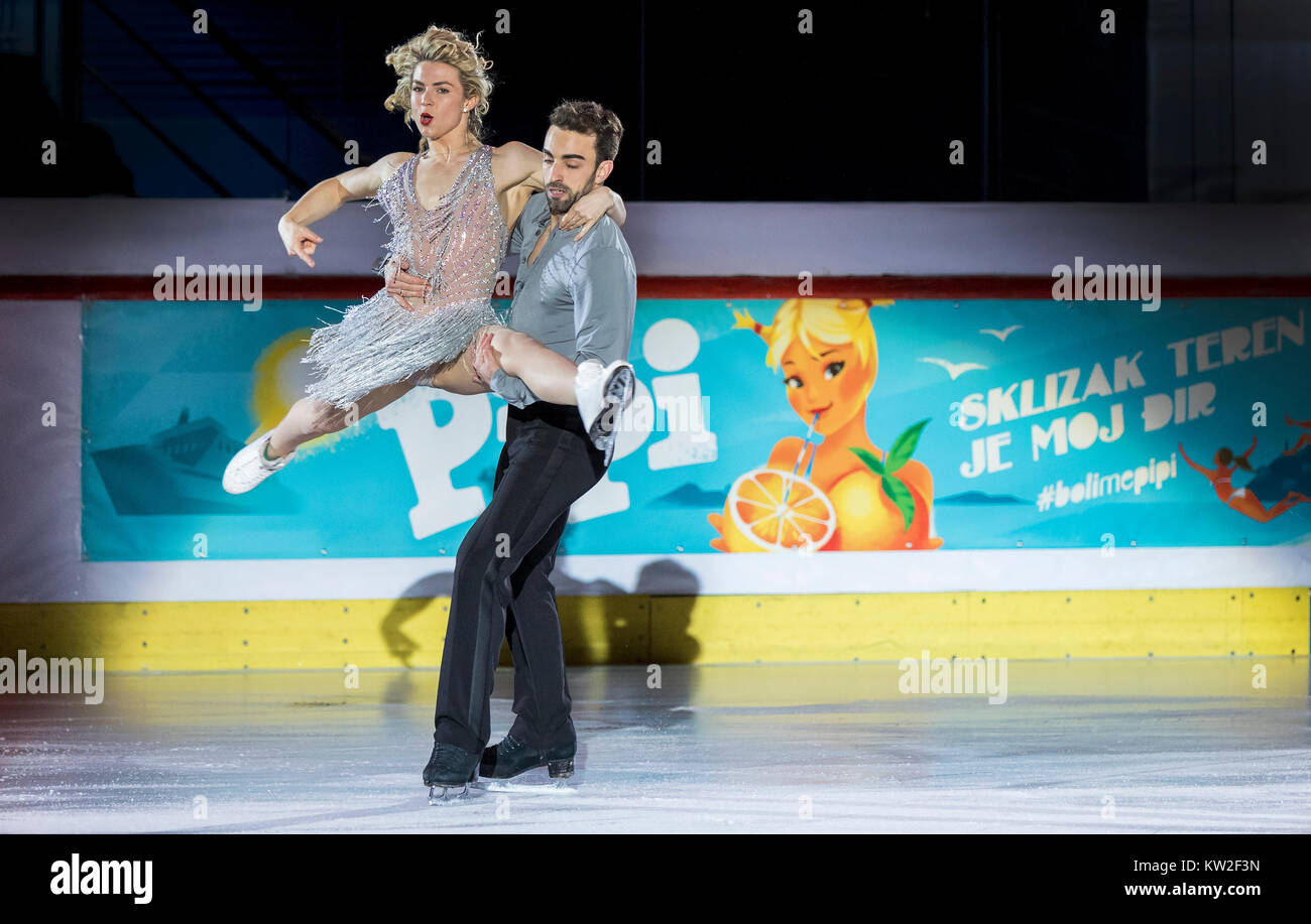 ZAGREB, CROATIA DECEMBER 09, 2017 Figure skating competition Golden