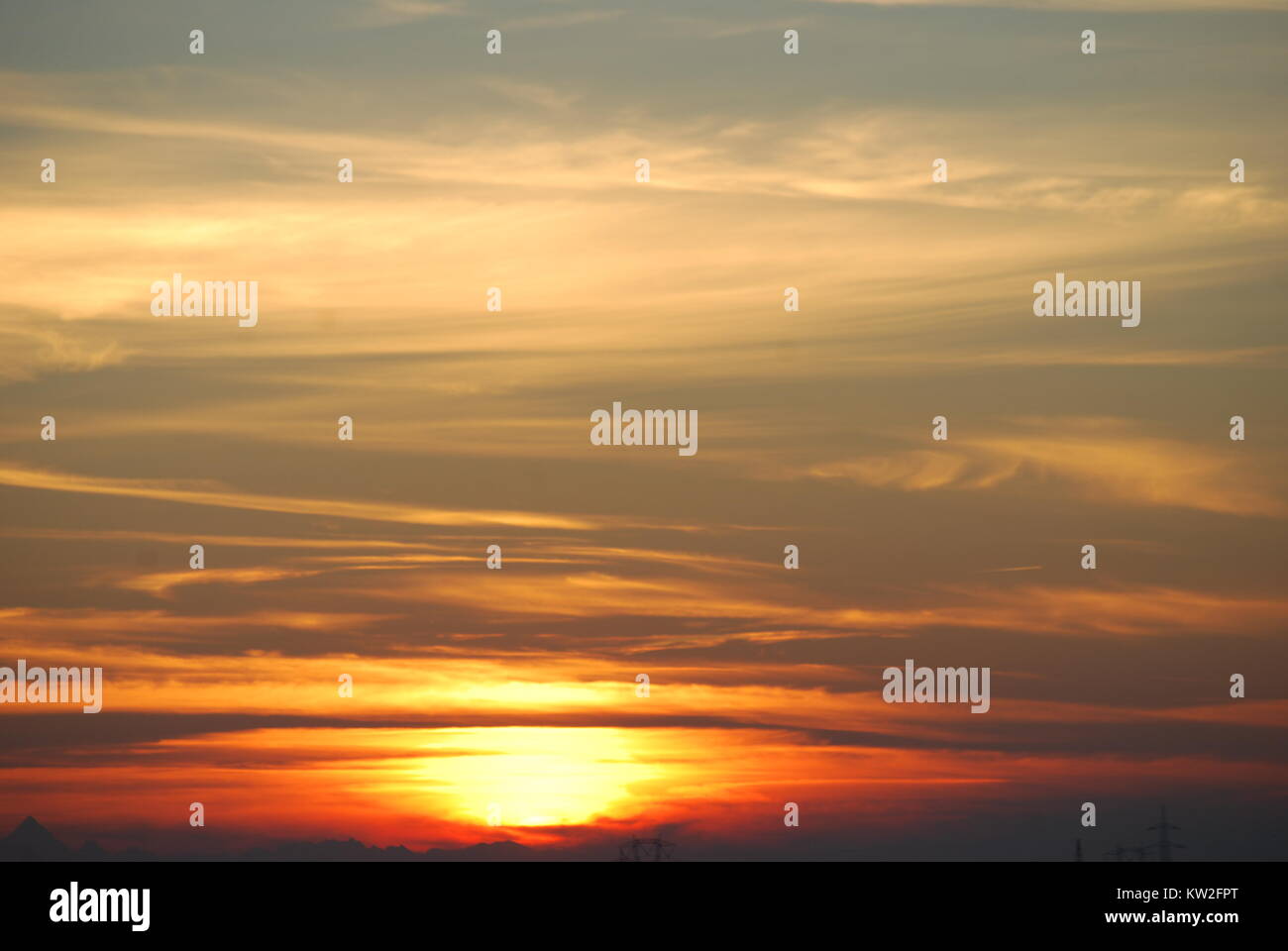 Colorful sunset sky Stock Photo