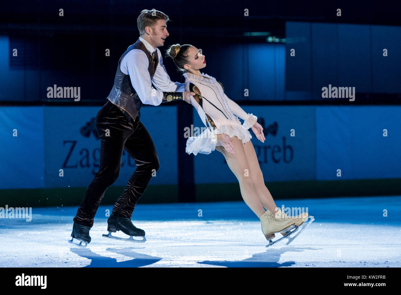 ZAGREB, CROATIA DECEMBER 09, 2017 Figure skating competition Golden