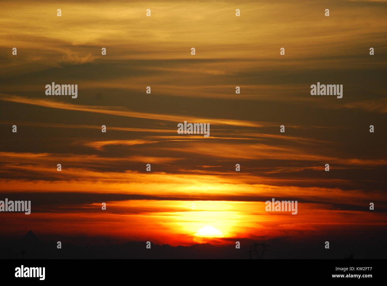 Colorful sunset sky Stock Photo