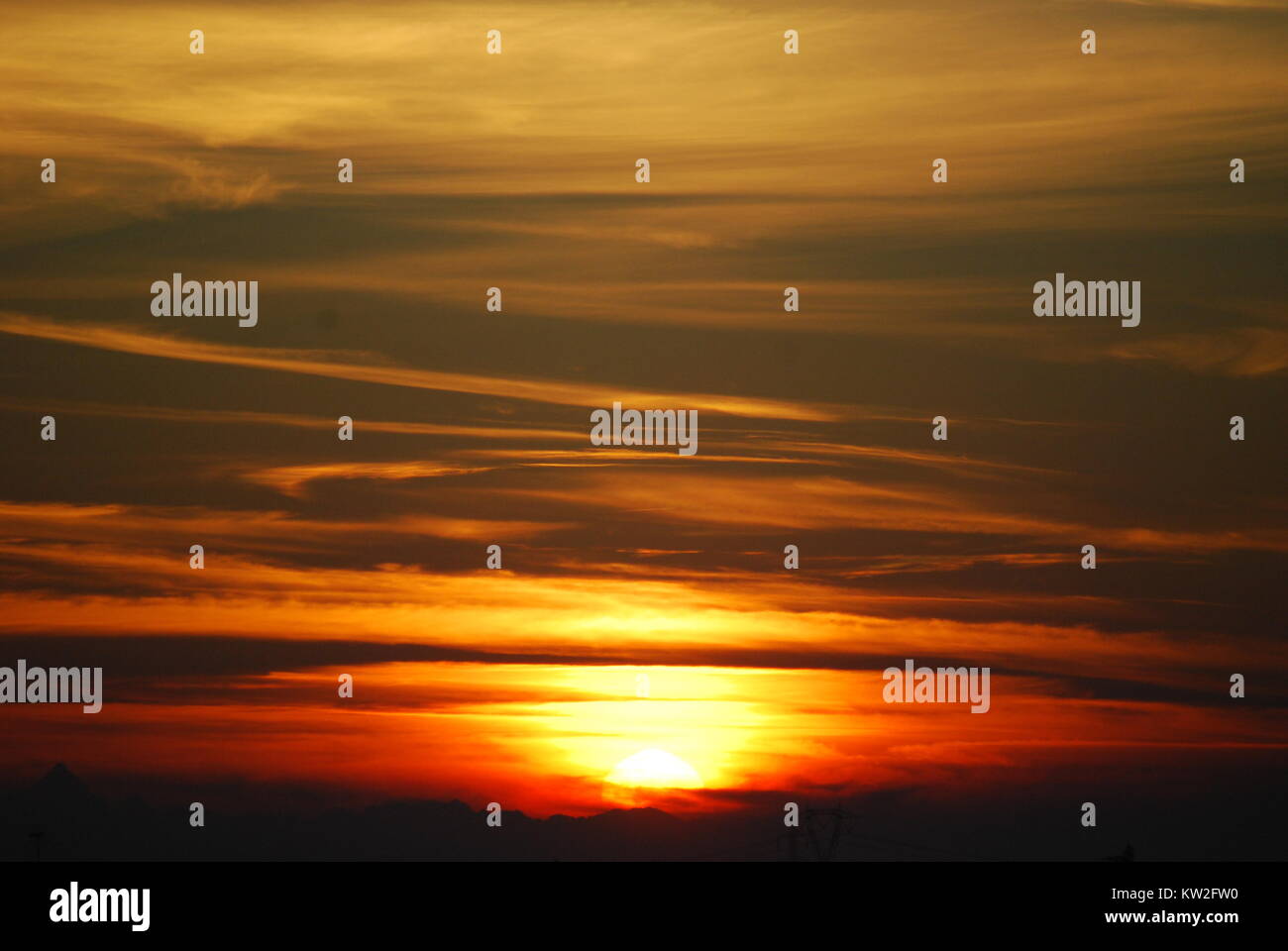 Colorful sunset sky Stock Photo