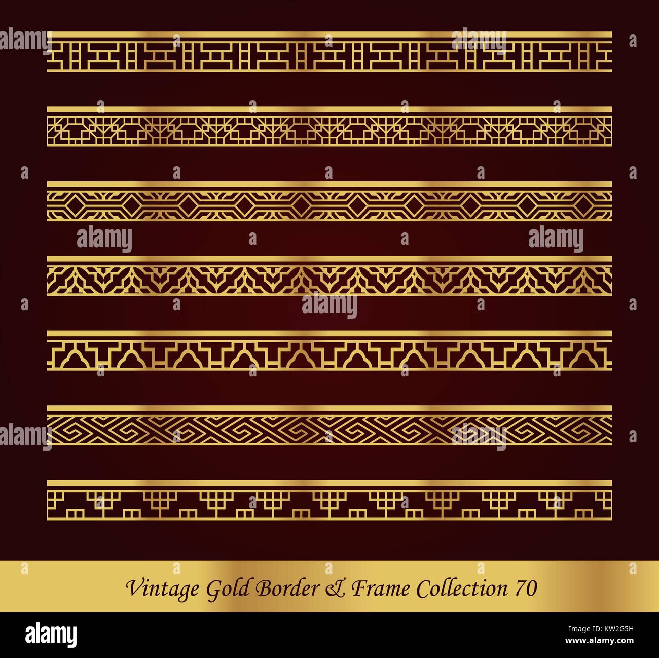 Vintage Luxury Gold Border Frame Vector Collection Stock Vector Image ...