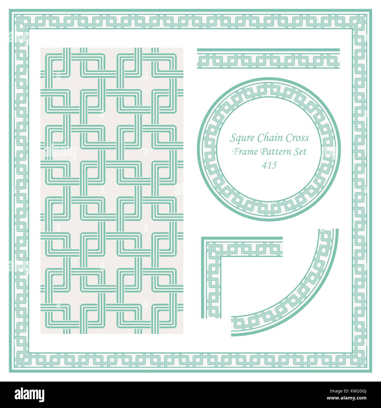 Vintage Border Pattern of Squre Chain Cross Geometry Stock Vector Image ...