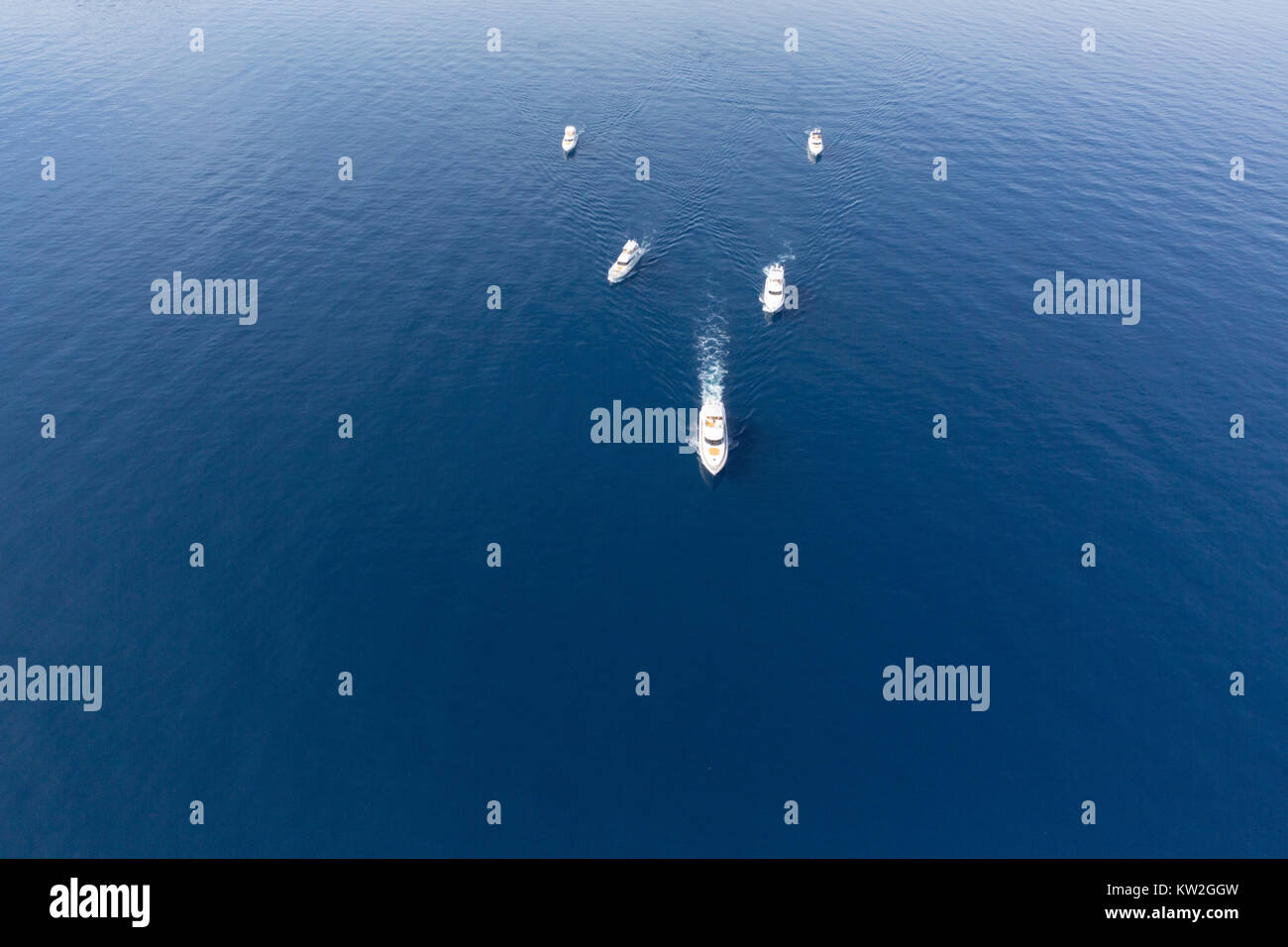 Aerial view of luxury yacht Stock Photo - Alamy