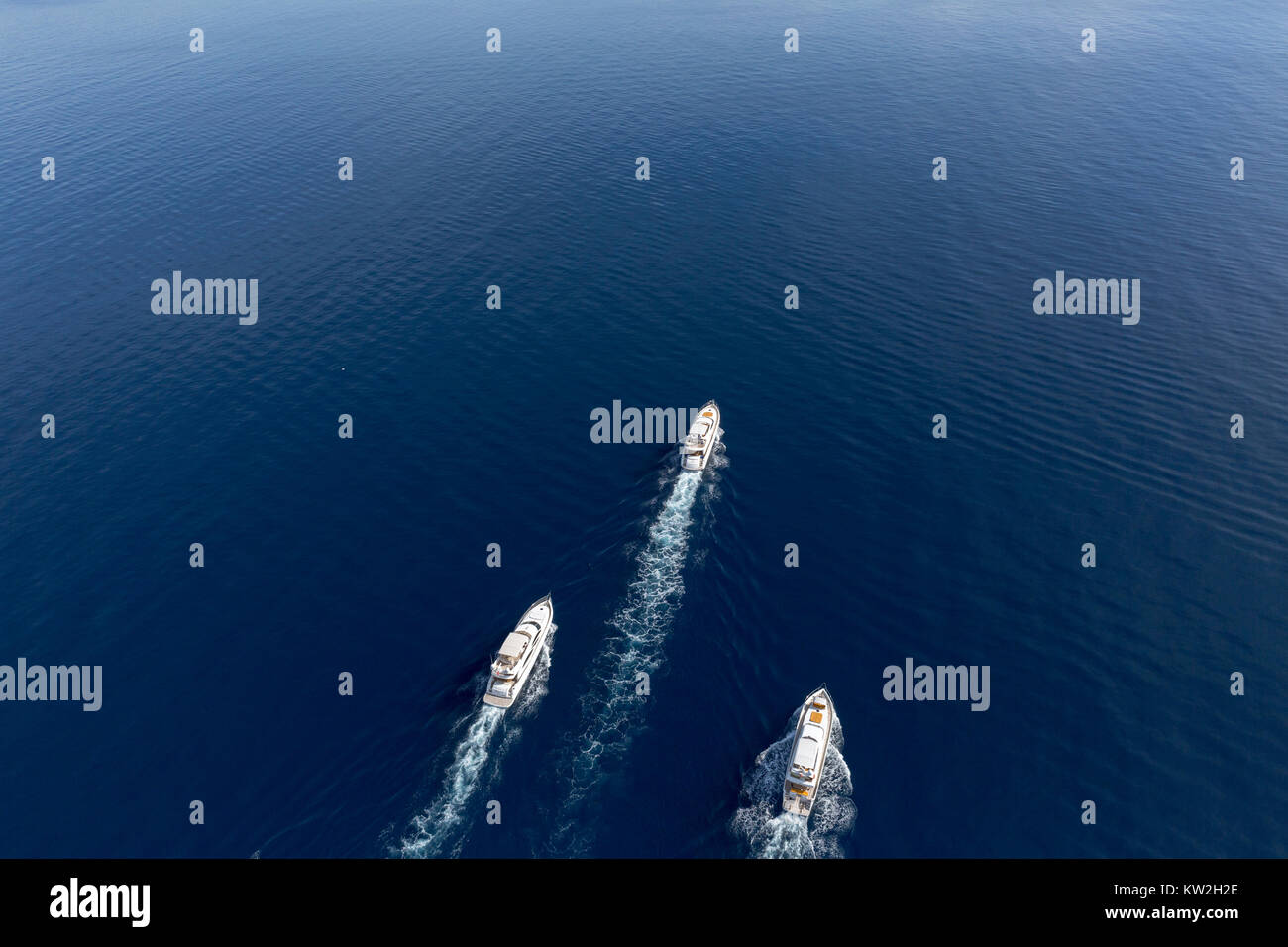 Aerial view of luxury yacht Stock Photo - Alamy