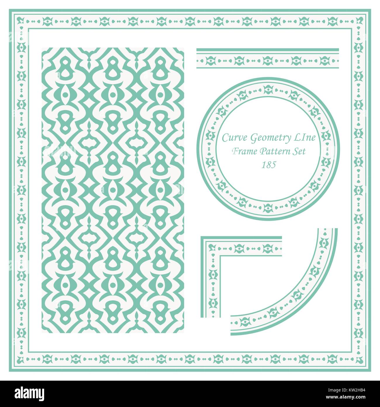 Vintage Frame Pattern Set of Curve Geometry LIne Stock Vector Image ...