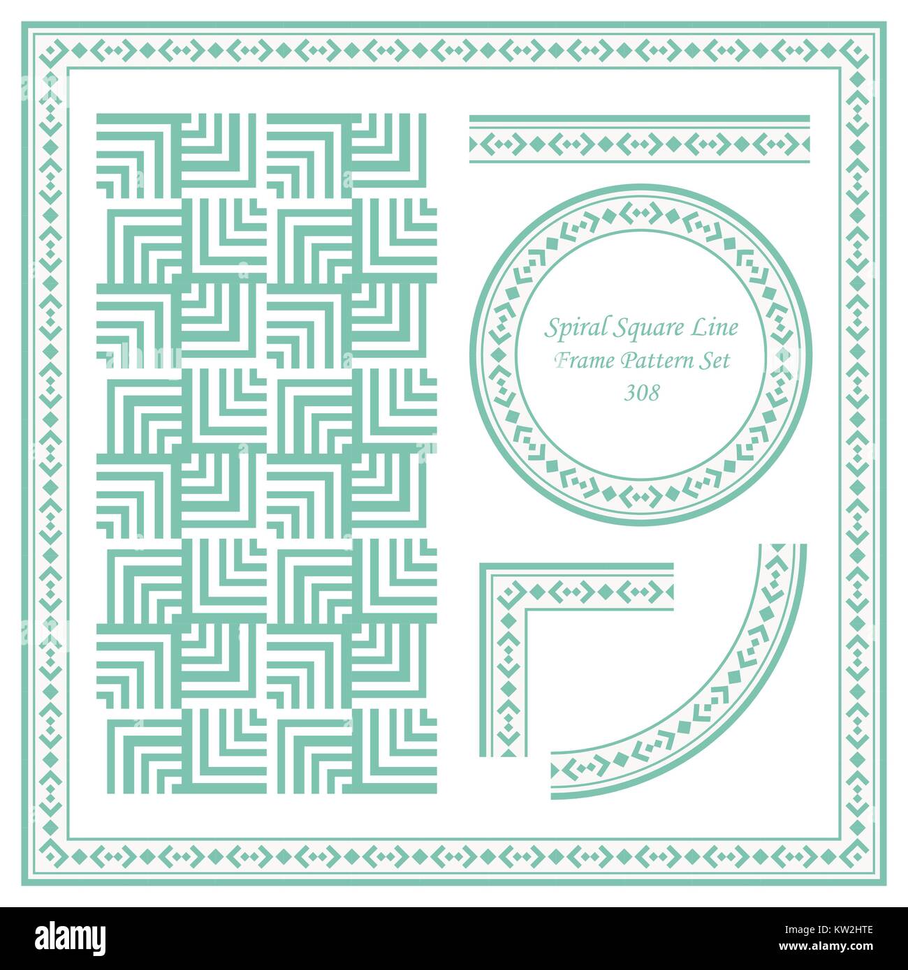Spiral Line Frame Vintage Frame Pattern Set of Spiral Square Geometry Line Stock Vector ...