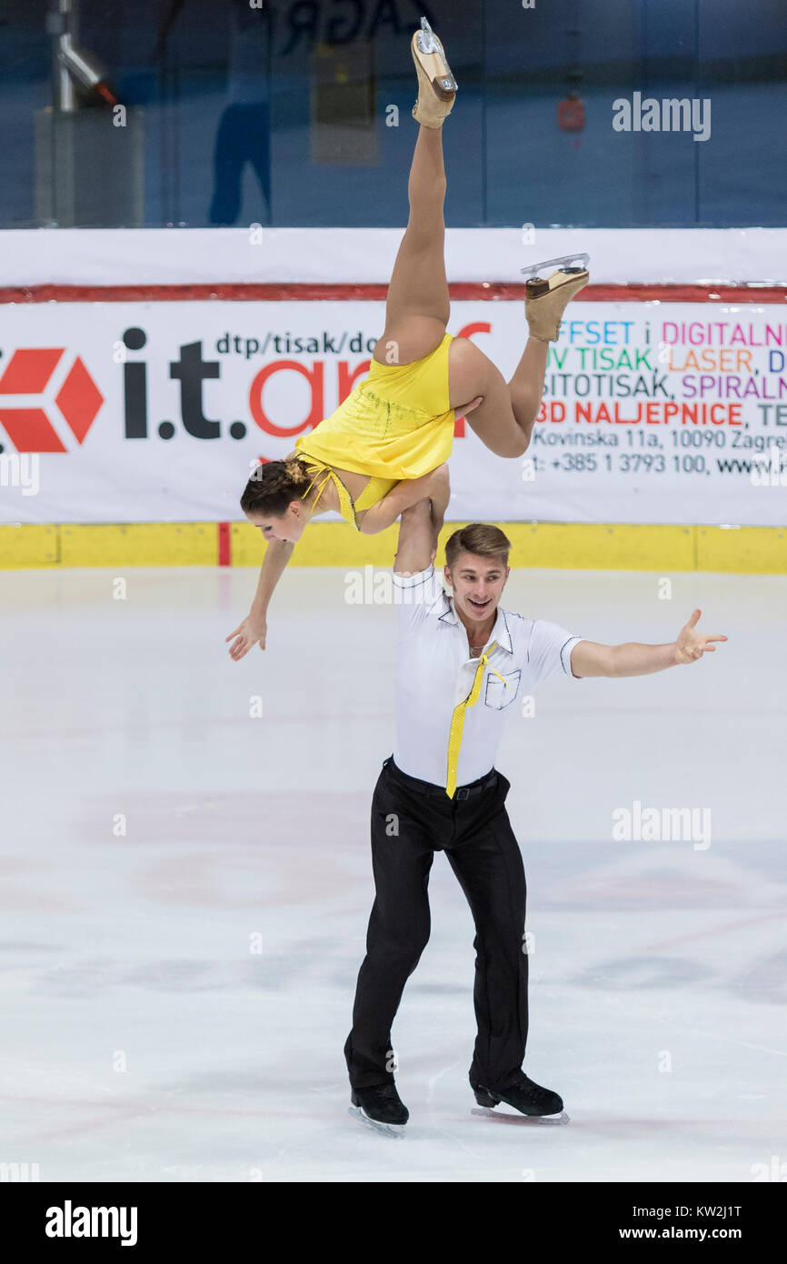 ZAGREB, CROATIA DECEMBER 08, 2017 Figure skating competition Golden