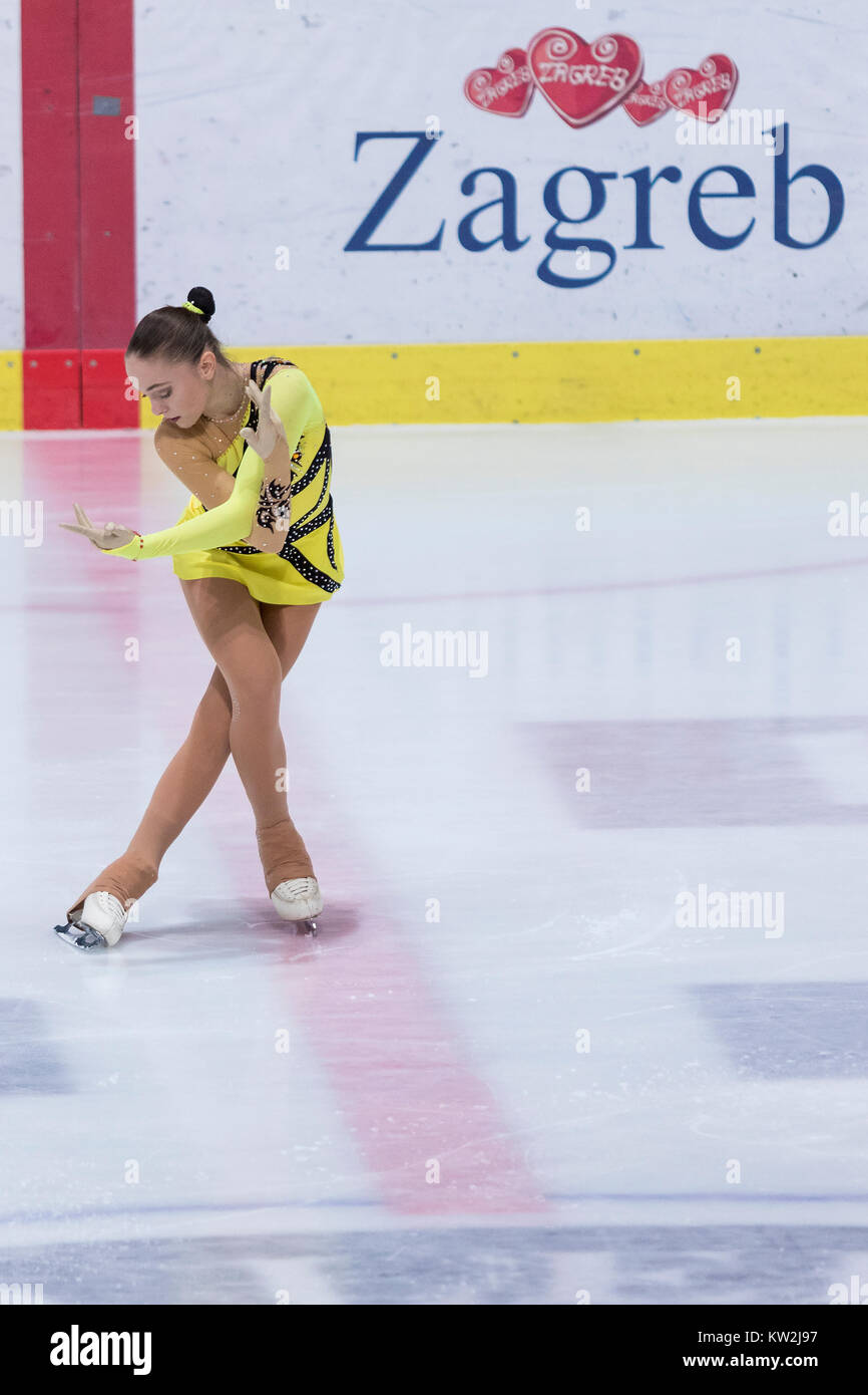 ZAGREB, CROATIA DECEMBER 08, 2017 Figure skating competition Golden