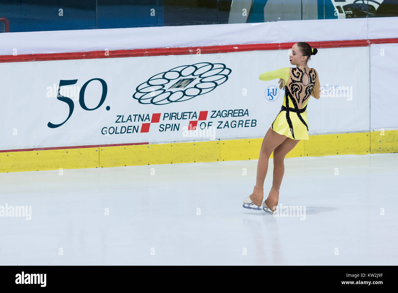 ZAGREB, CROATIA DECEMBER 08, 2017 Figure skating competition Golden