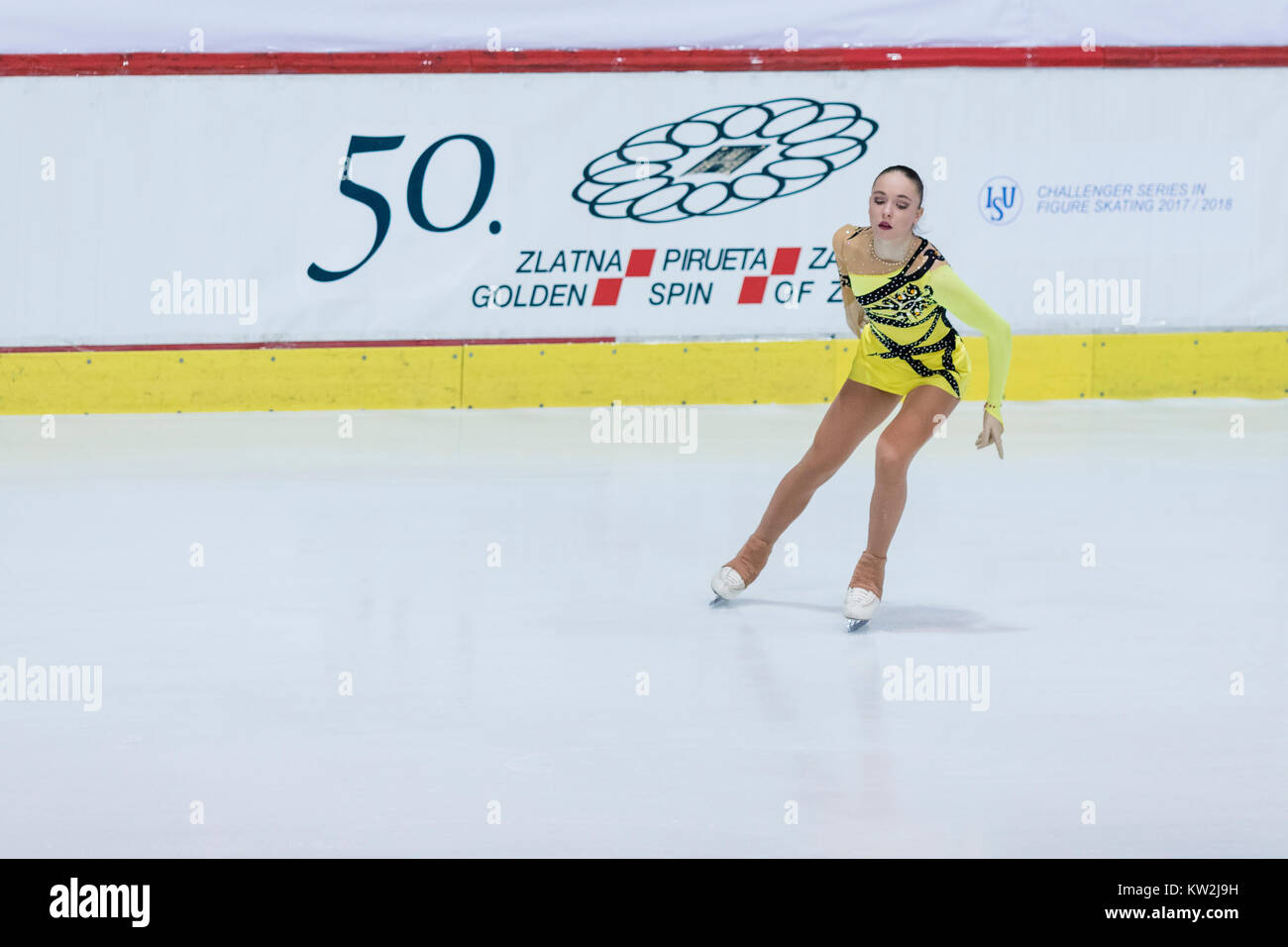 ZAGREB, CROATIA DECEMBER 08, 2017 Figure skating competition Golden