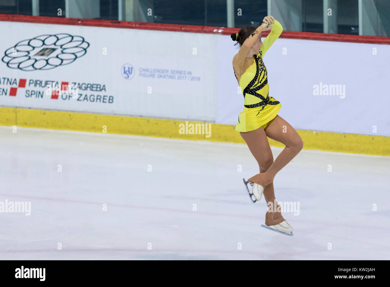 ZAGREB, CROATIA DECEMBER 08, 2017 Figure skating competition Golden