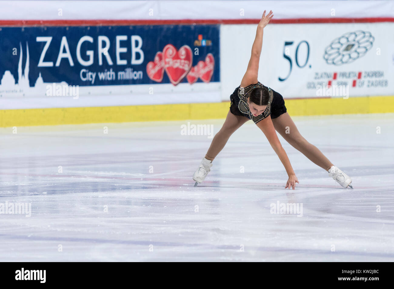 ZAGREB, CROATIA DECEMBER 08, 2017 Figure skating competition Golden