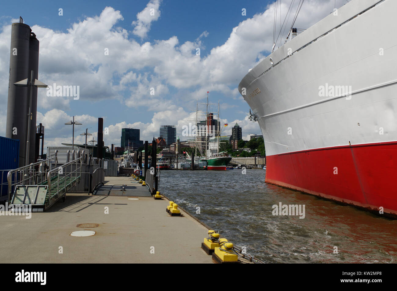 HAMBURG, GERMANY - JULY 18, 2015: MS Cap San Diego is a general cargo ship, situated as a museum ship in Hamburg - St Pauli, Germany. Stock Photo