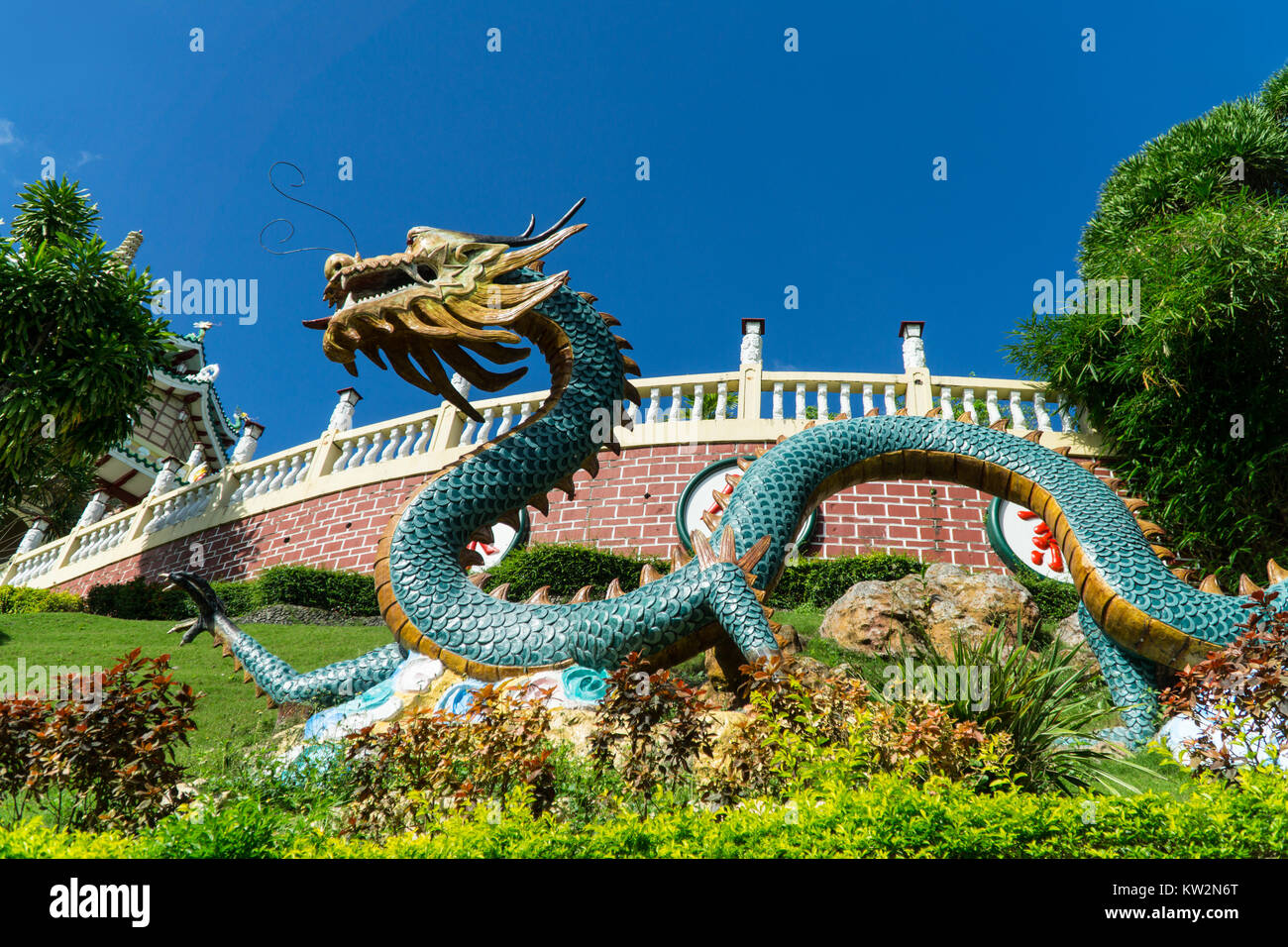 Dragon within the gardens of the Chinese Taoist Temple,Cebu City,Philippines Stock Photo