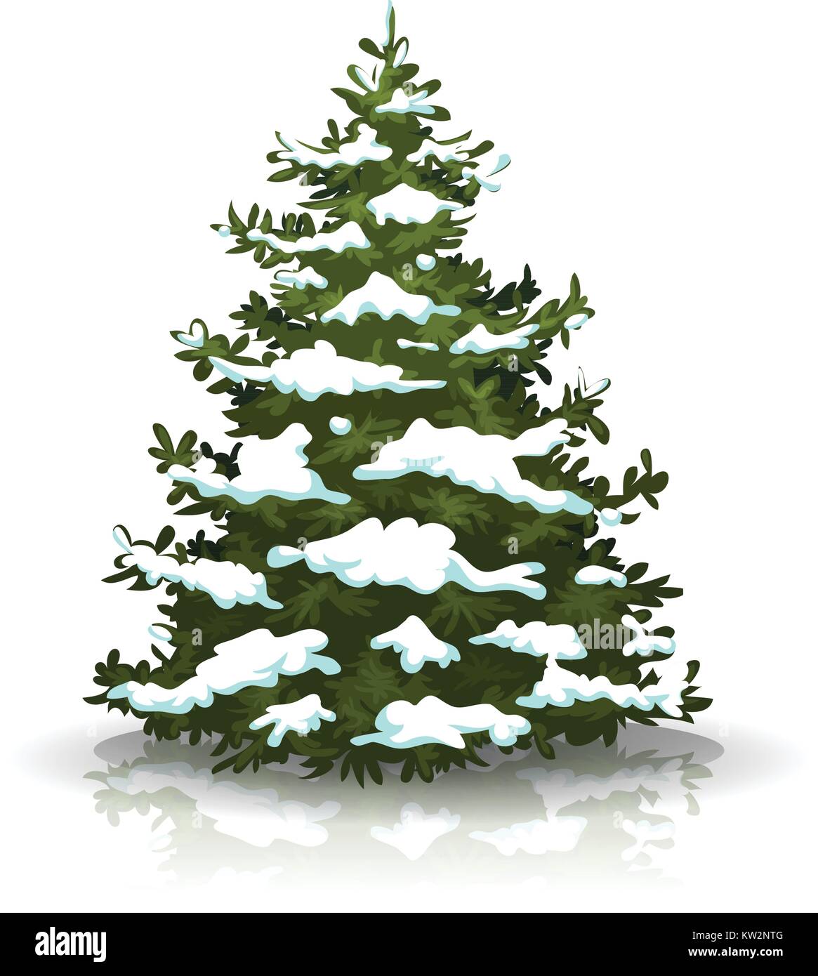 Illustration of a christmas pine tree isolated on white background ...