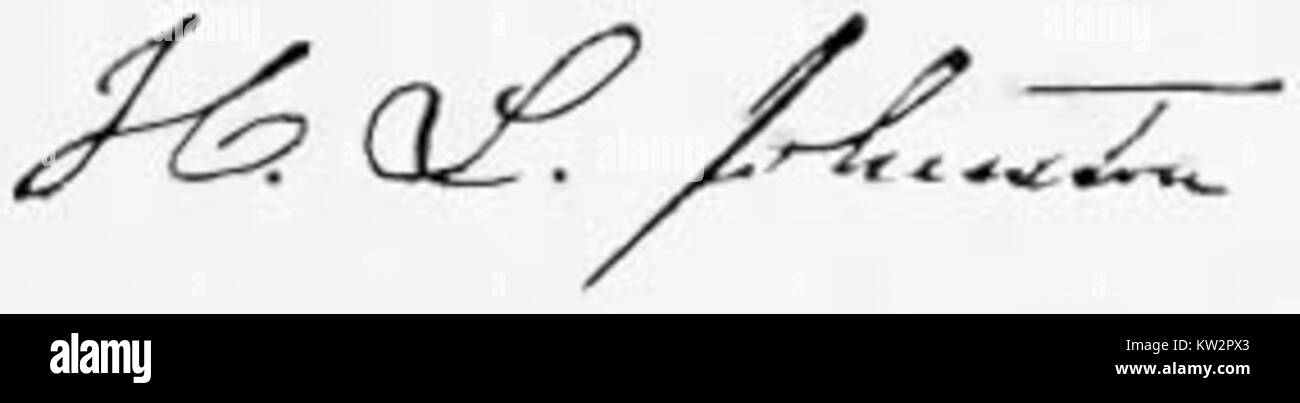 Presidents Mrs H L Johnston signature Stock Photo