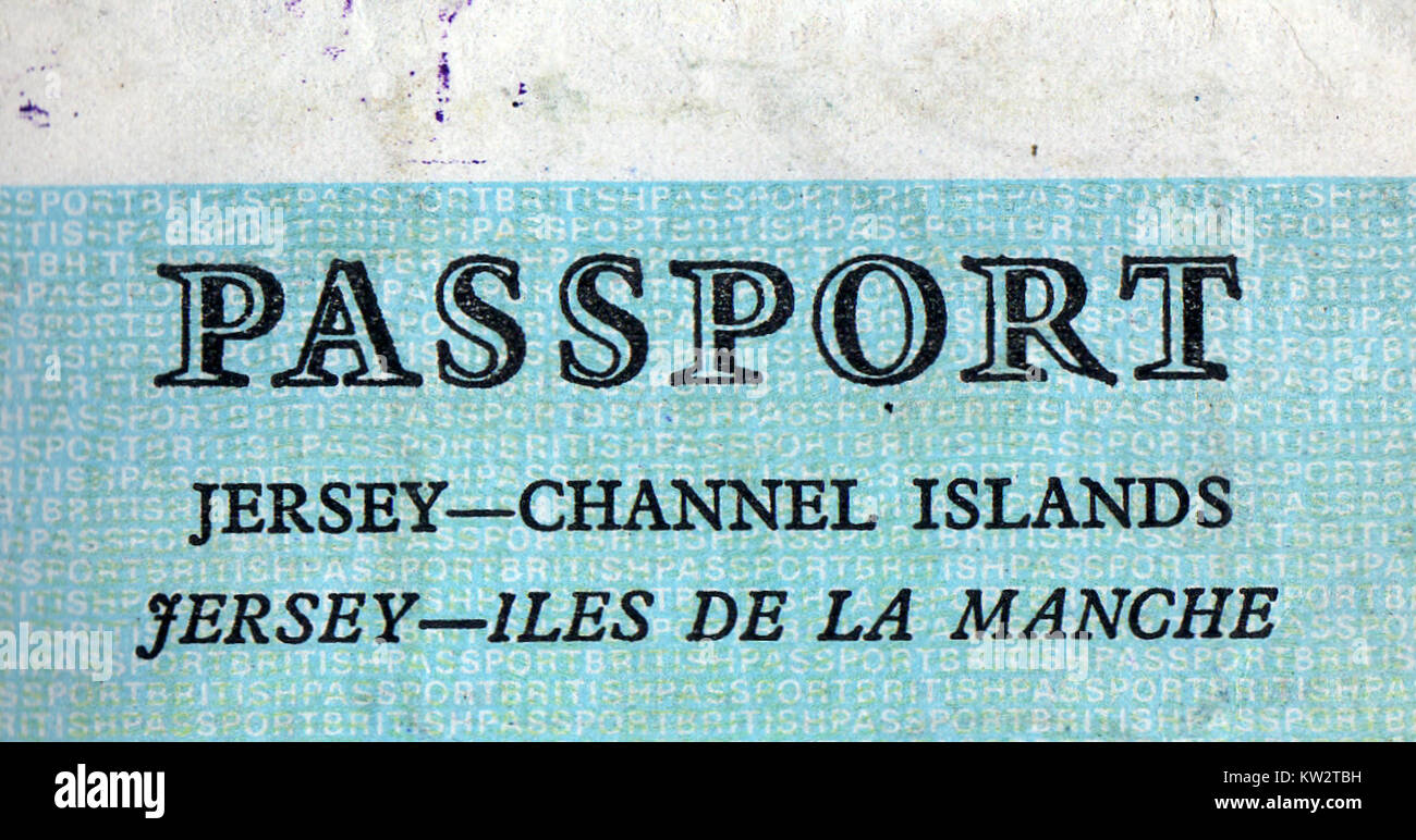 Jersey Channel Islands passport 1981 Stock Photo Alamy
