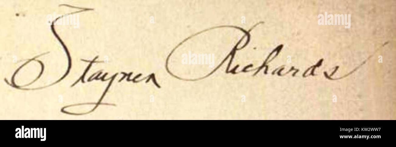 Stayner Richards signature Stock Photo Alamy