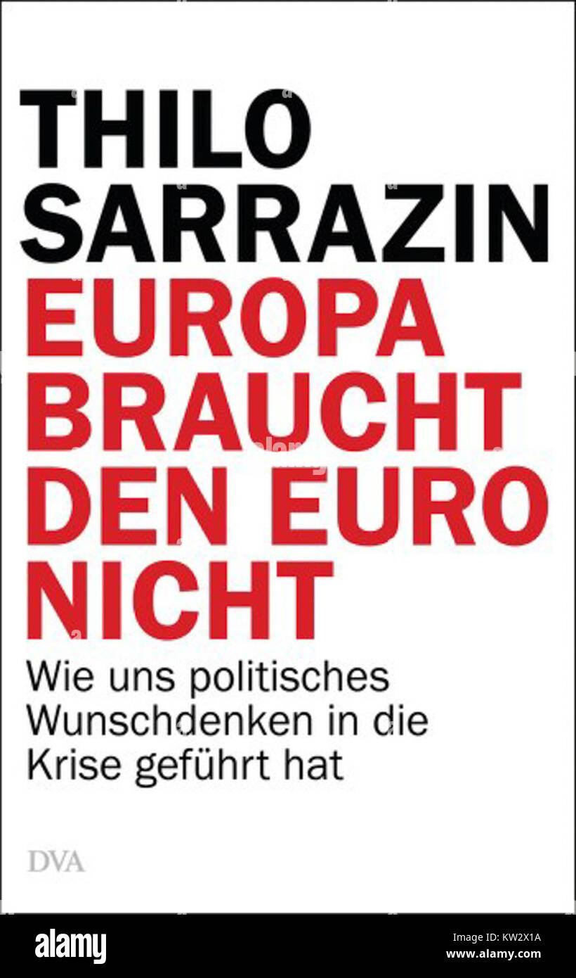 Thilo Sarrazin Europa braucht den Euro nicht  Cover Stock Photo