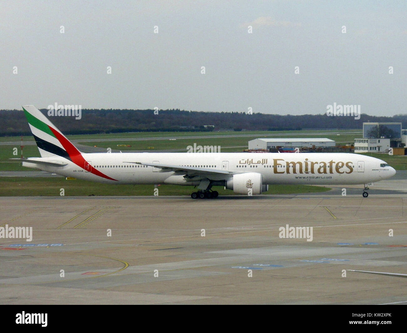 Boeing 777 Emirates A6 EGK Stock Photo