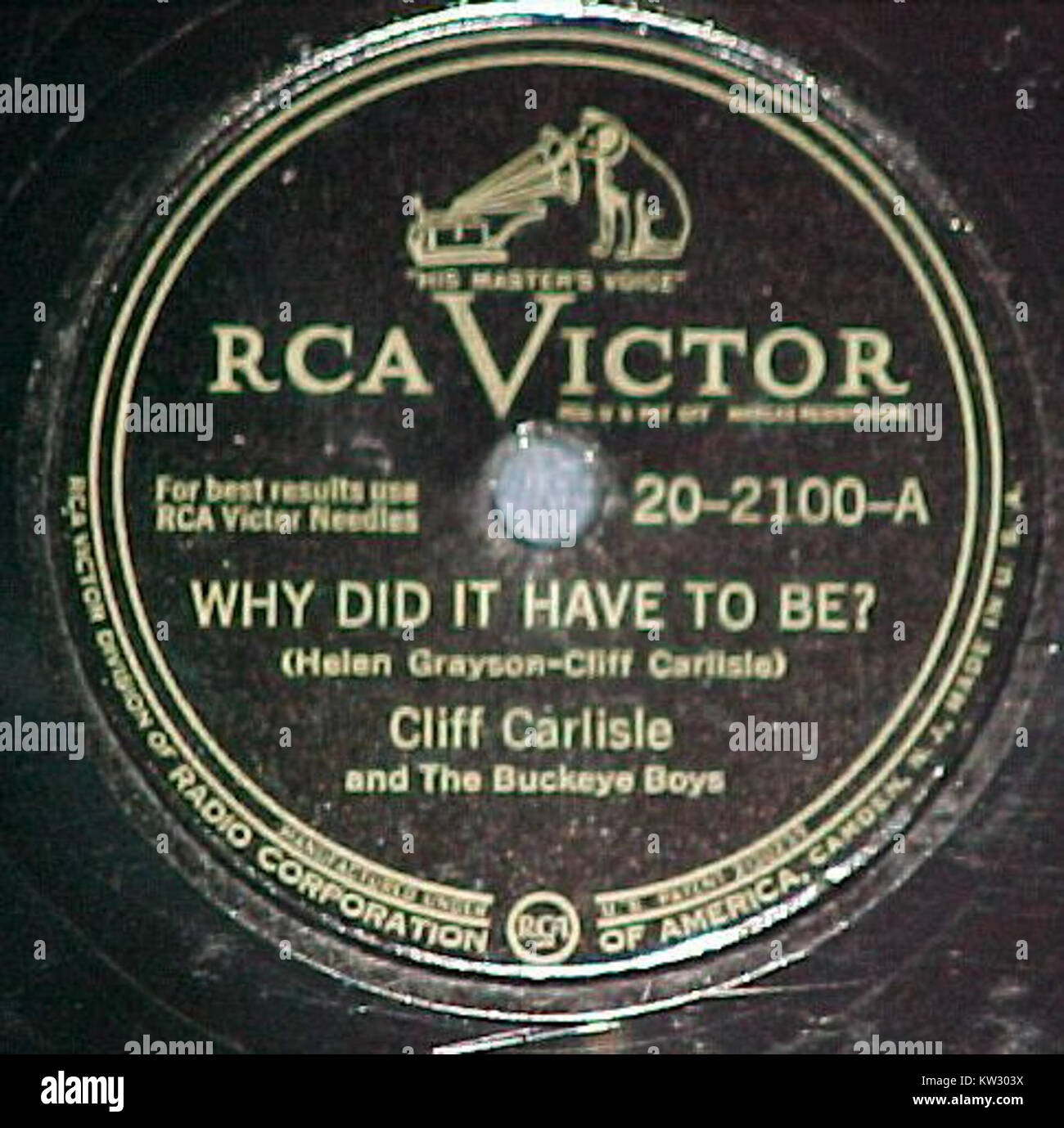 RCA Victor 20 2100 A   WhyDidItHaveToBe Stock Photo