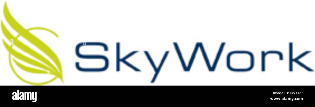 Skywork Airlines' brandmark is a distinctive logo representing the Swiss regional airline. It reflects the airline's identity and services connecting smaller cities in Switzerland. Stock Photo
