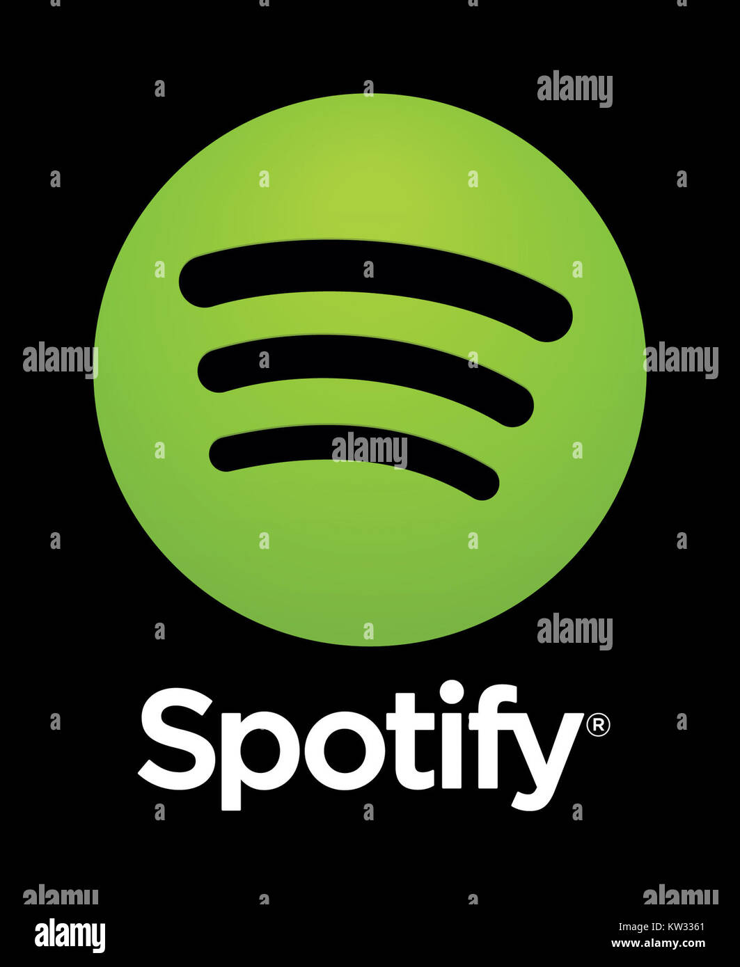 Spotify logo vertical black Stock Photo