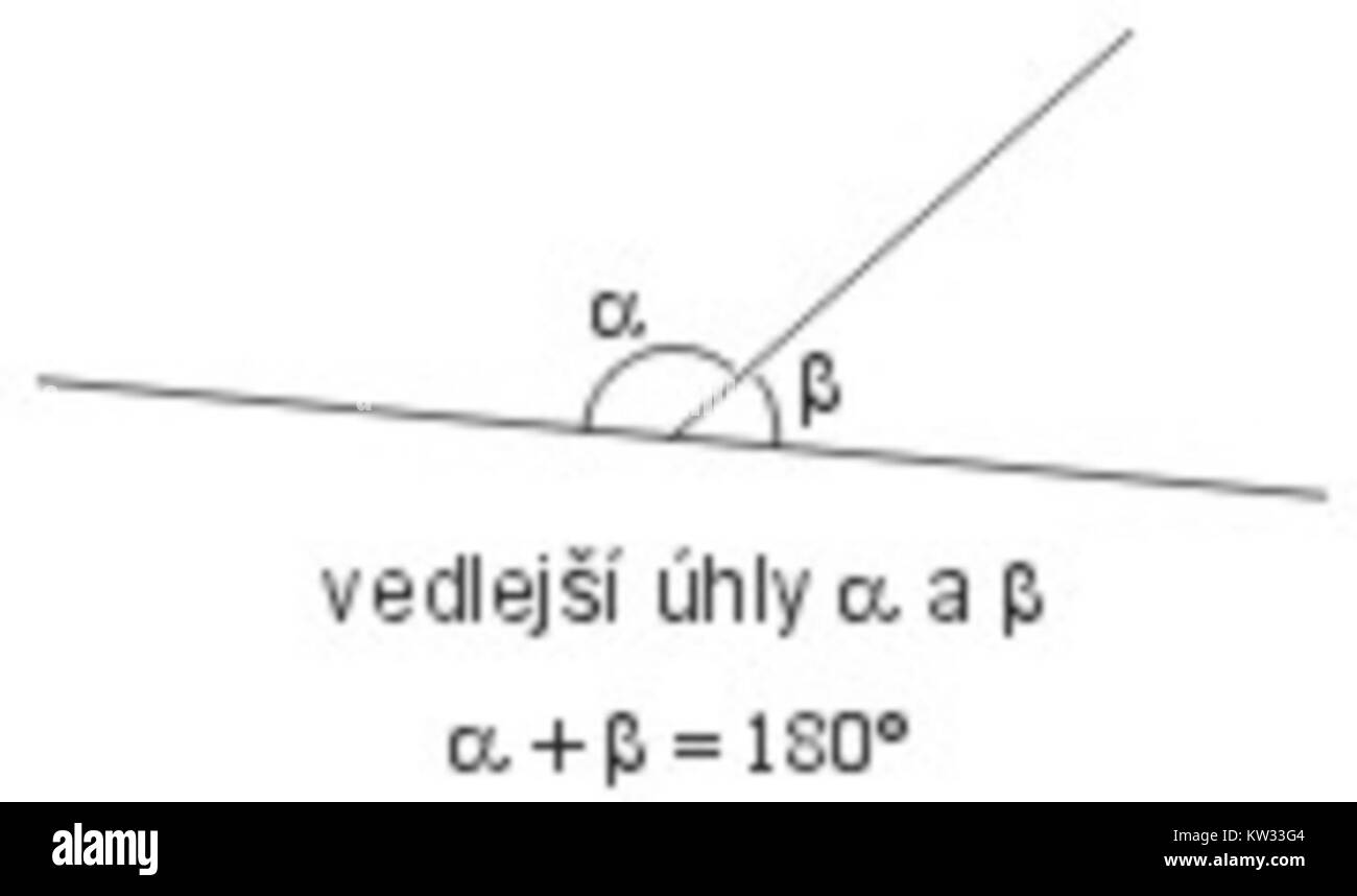 The term 'VedlejsiUhly' appears to be a reference in Czech, which translates to 'Adjacent Angles' in English. It may be a reference to mathematical or geometric contexts, particularly in geometry studies. Stock Photo