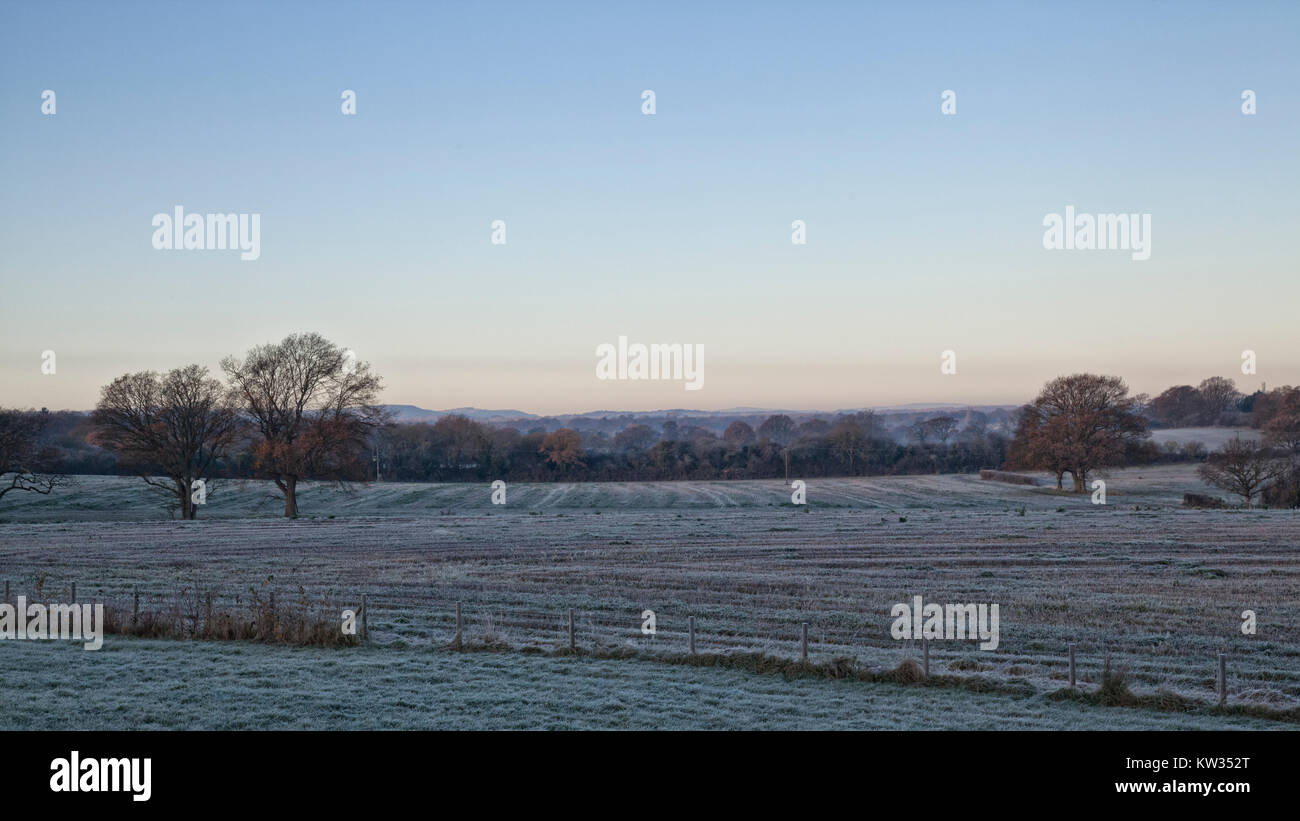 Frosty Dawn, Henfield, West Sussex Stock Photo