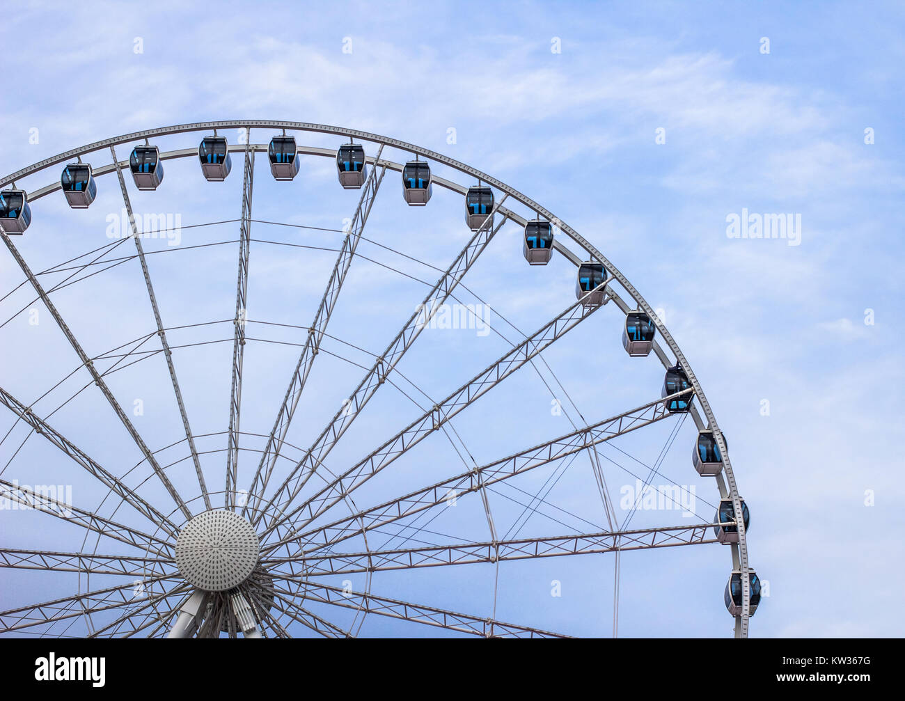 Oceanfront Sky Wheel on the Myrtle Beach boardwalk. The Sky Wheel is 187 ft tall making it one of the largest ferris wheels in the world. Stock Photo