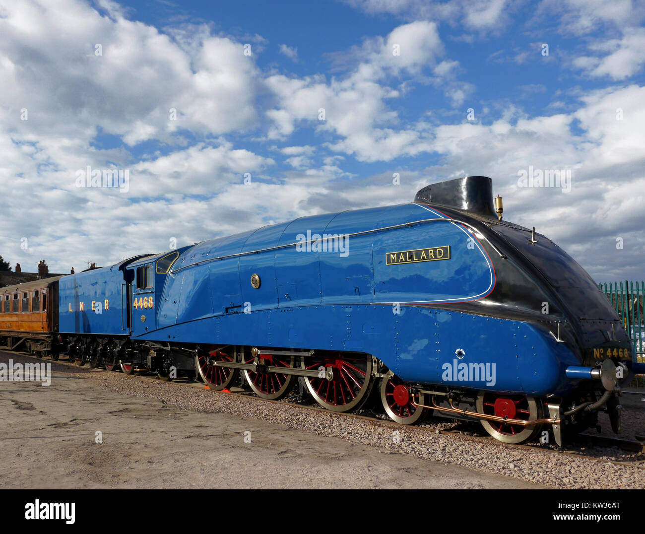 Mallard an A4 Pacific Class Locomotive, holder of the world speed record for a steam locomotive. Stock Photo