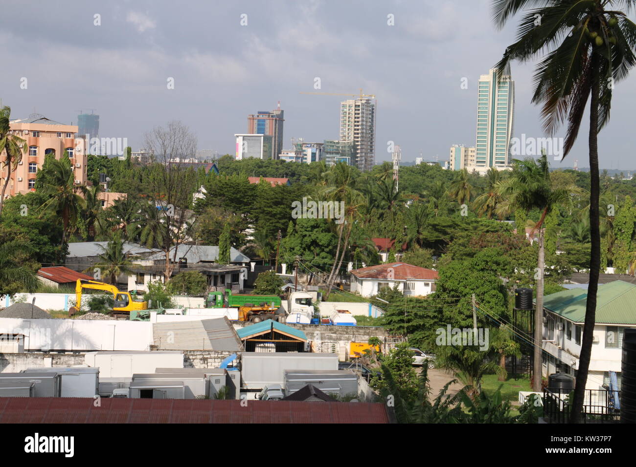 Dar Es Salaam Tanzania Streets. HD Image shot from above Stock Photo