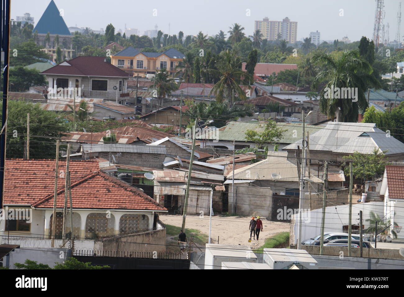 Dar Es Salaam Tanzania Streets. HD Image shot from above Stock Photo