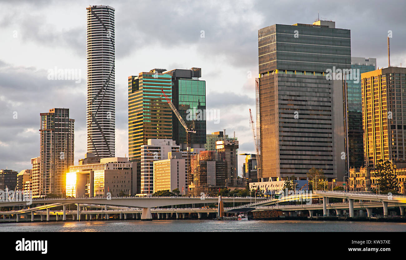 Skyline of Brisbane Queensland Australia Stock Photo