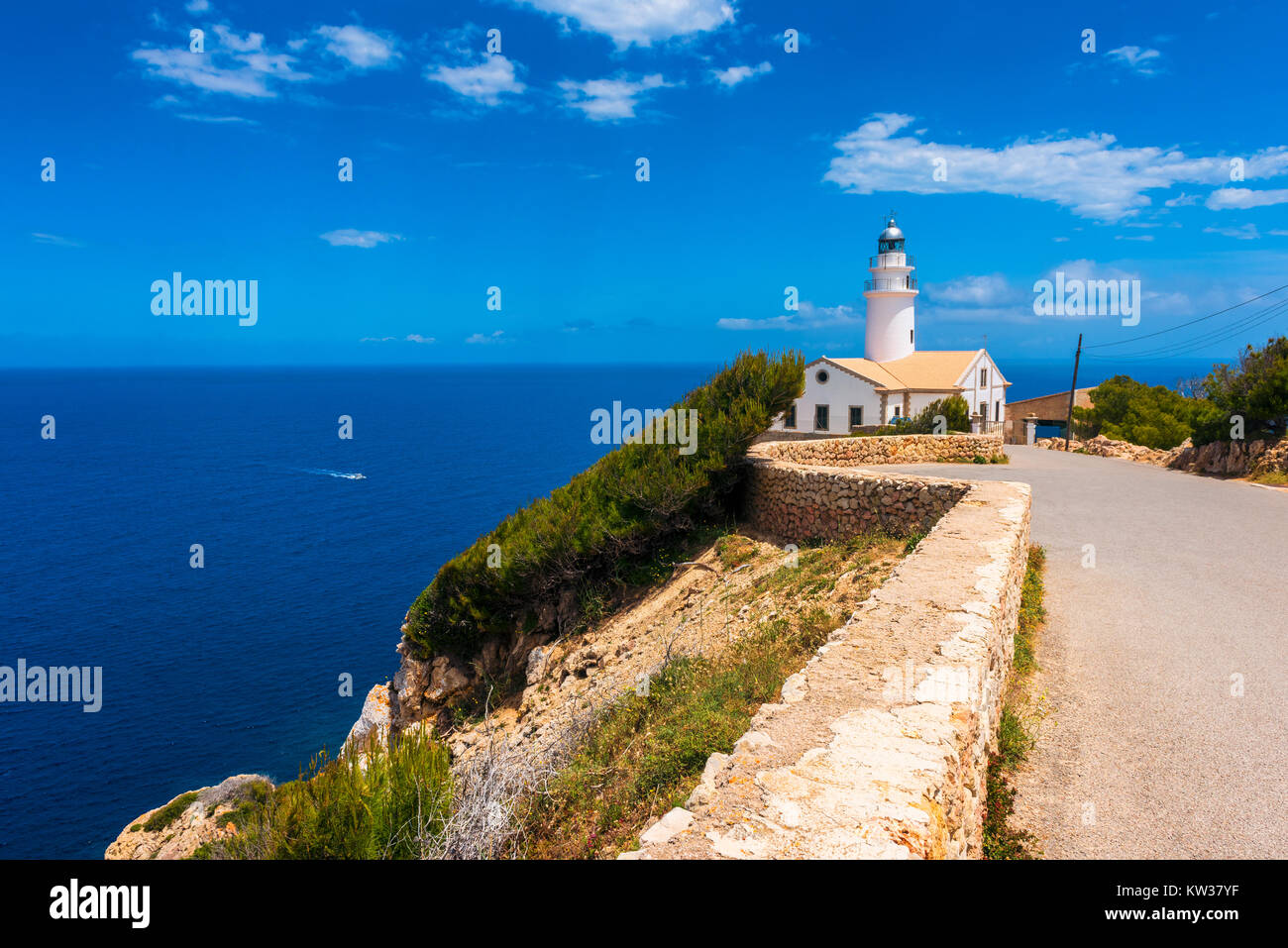 Lighthouse in Capdepera, Mallorca, Balearic Islands, Spain Stock Photo