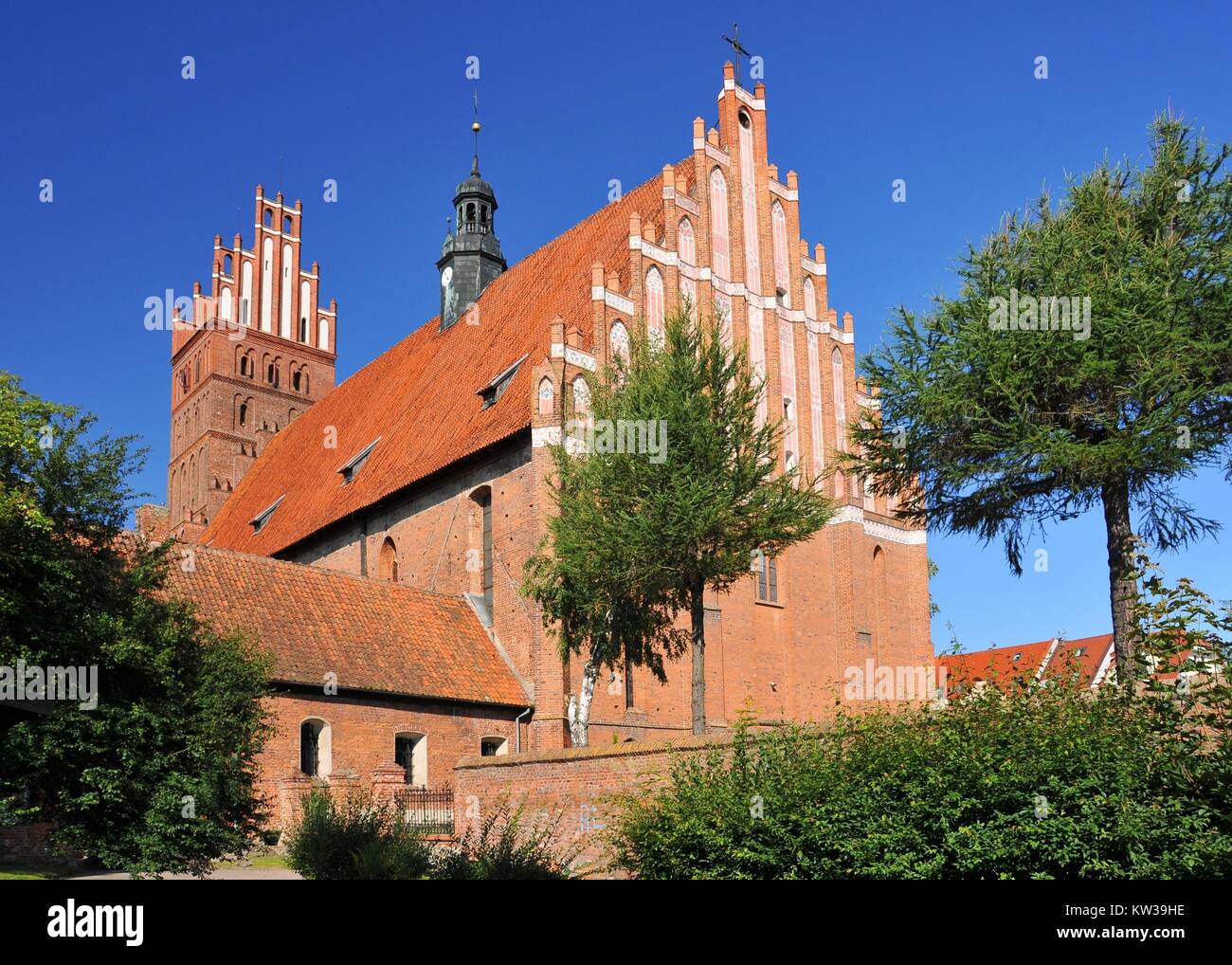 Collegiate church of the Holy Saviour and All Saints in Dobre Miasto, Warmian-Masurian Voivodeship, Poland. Stock Photo
