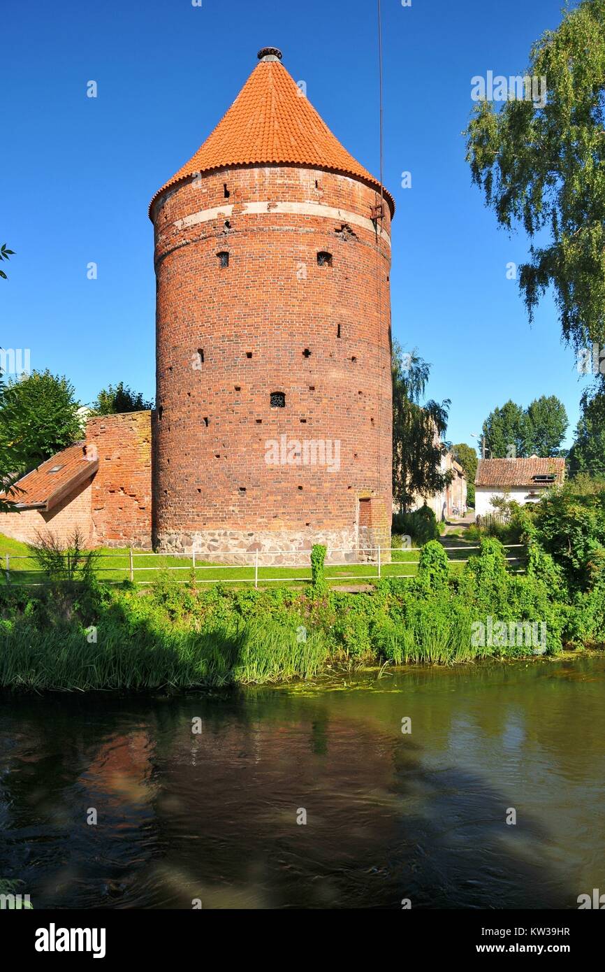 The Stork Tower in Dobre Miasto, Warmian-Masurian Voivodeship, Poland. Stock Photo