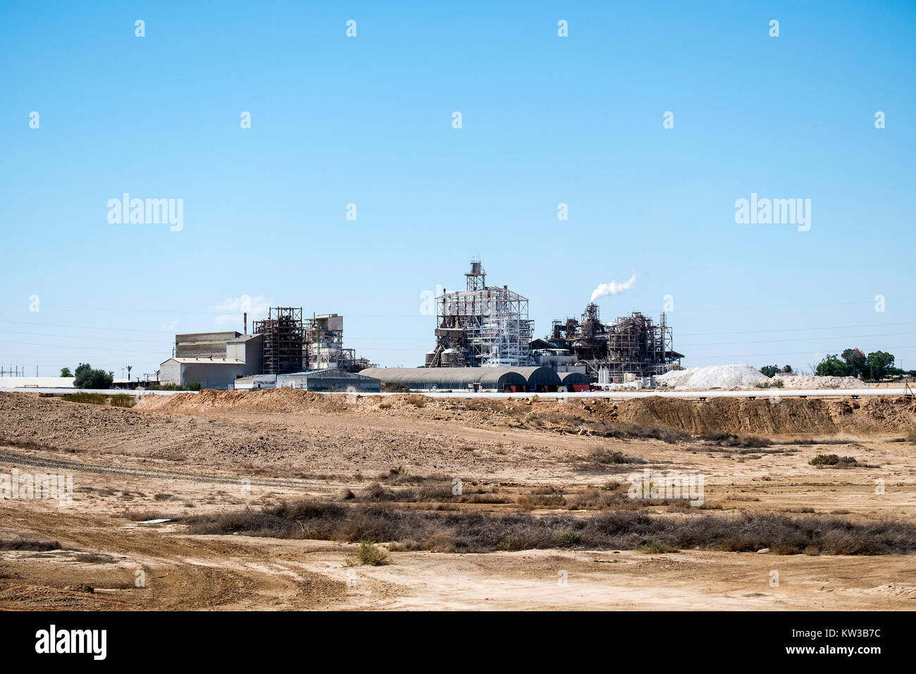 Salt processing factory near the Dead Sea Stock Photo