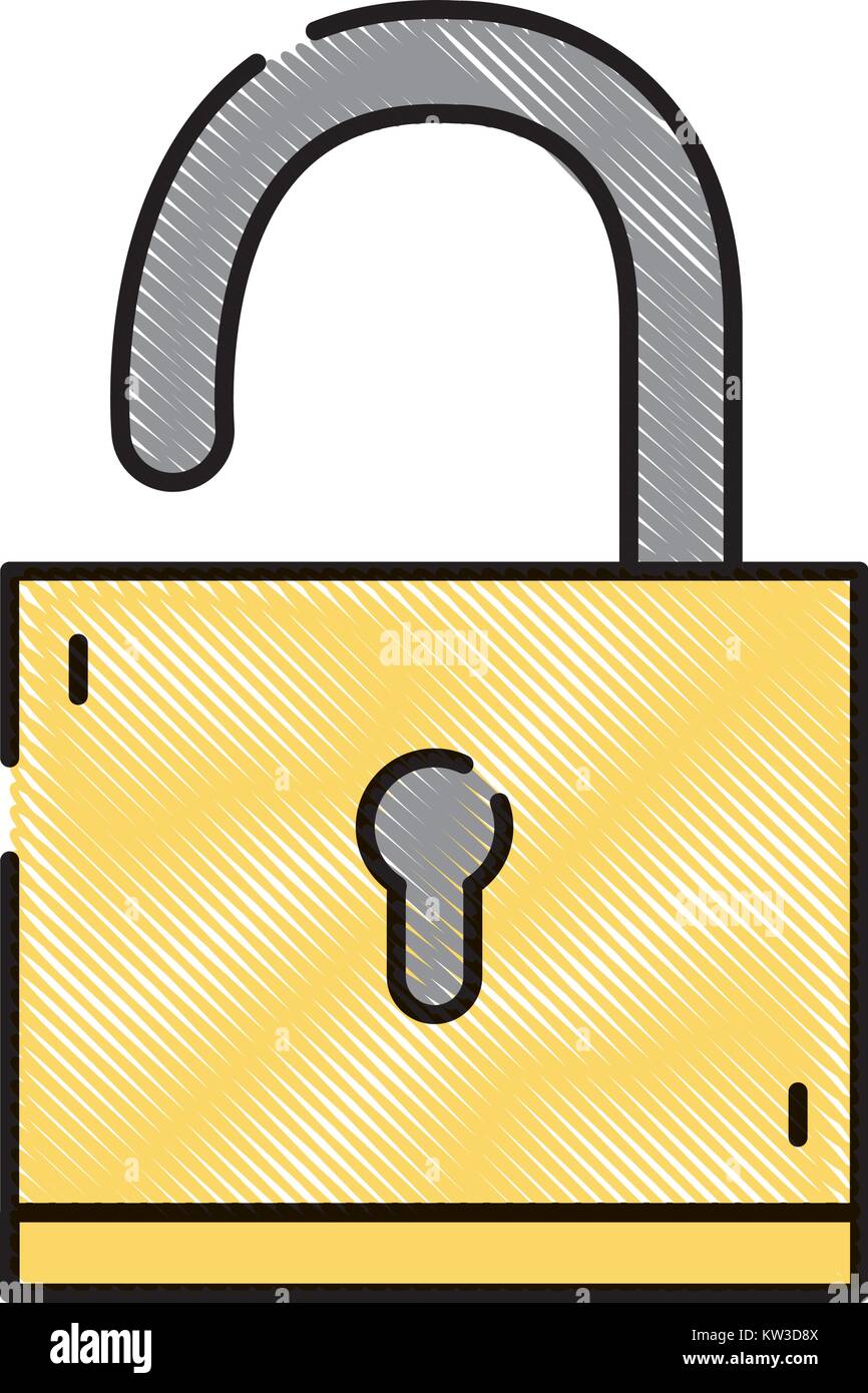 grated padlock object to protection and security symbol vector ...