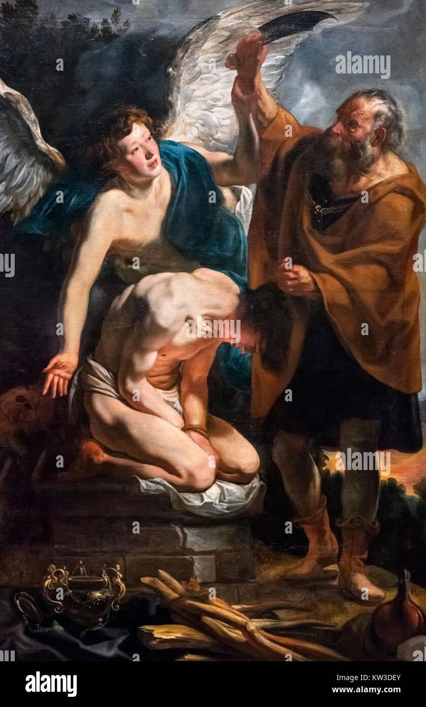 The Sacrifice of Isaac by Jacob Jordaens (1593-1678), oil on canvas, c.1625/6 Stock Photo