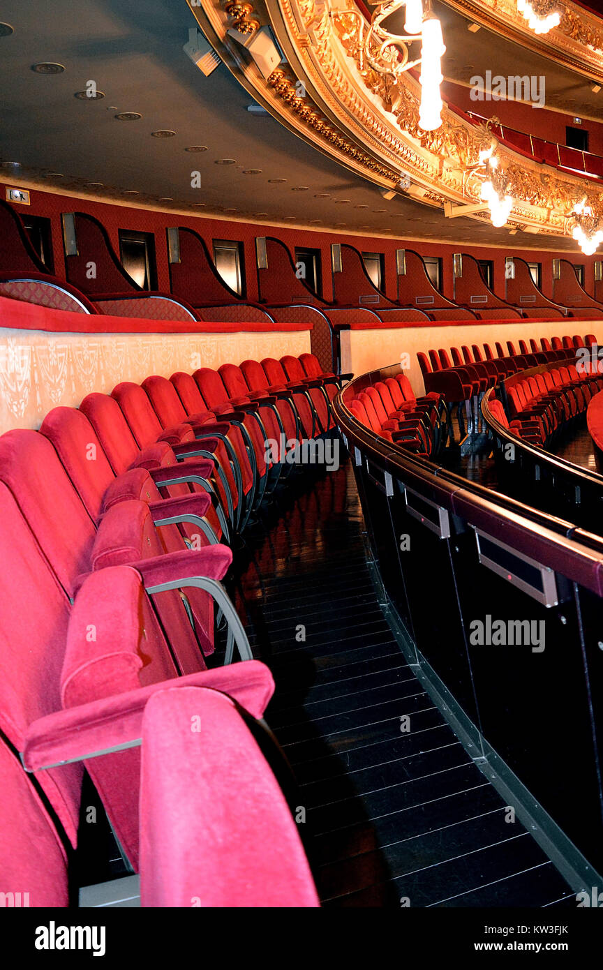 Seats in the upper circle of an opera house await the audience Stock Photo  - Alamy