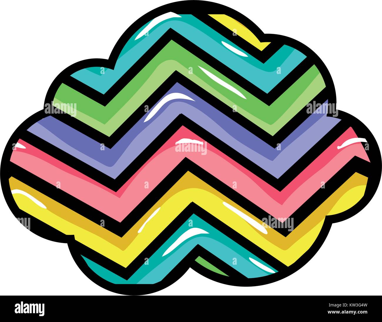 nature cloud in the sky with rainbow design vector illustration Stock ...