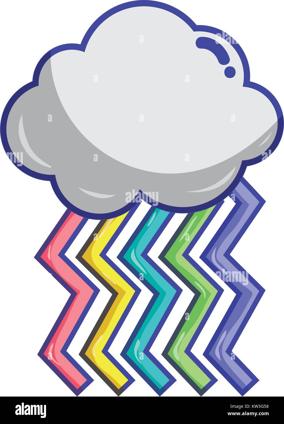 nature cloud in the sky with bright rainbow vector illustration Stock ...