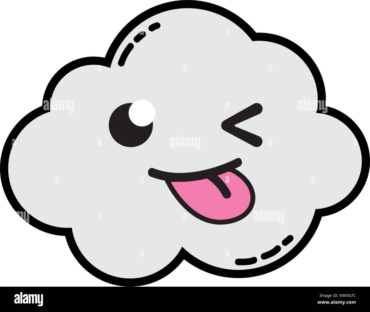 funny and cute cloud kawaii weather vector illustration Stock Vector ...