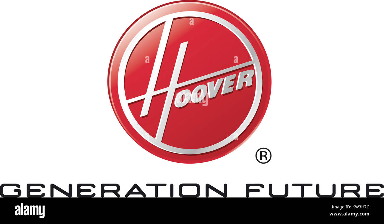 The logo for Hoover Generation Future, designed in CMYK color mode at 300 dpi resolution, highlighting the modern and innovative branding of Hoover products. Stock Photo