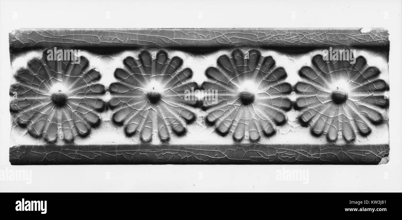 The Border Tile is a ceramic tile featured in the Metropolitan Museum of Artâ€™s collection, dating back to 1969. It is known for its intricate design and artistic value, representing the craftsmanship of its period. Stock Photo